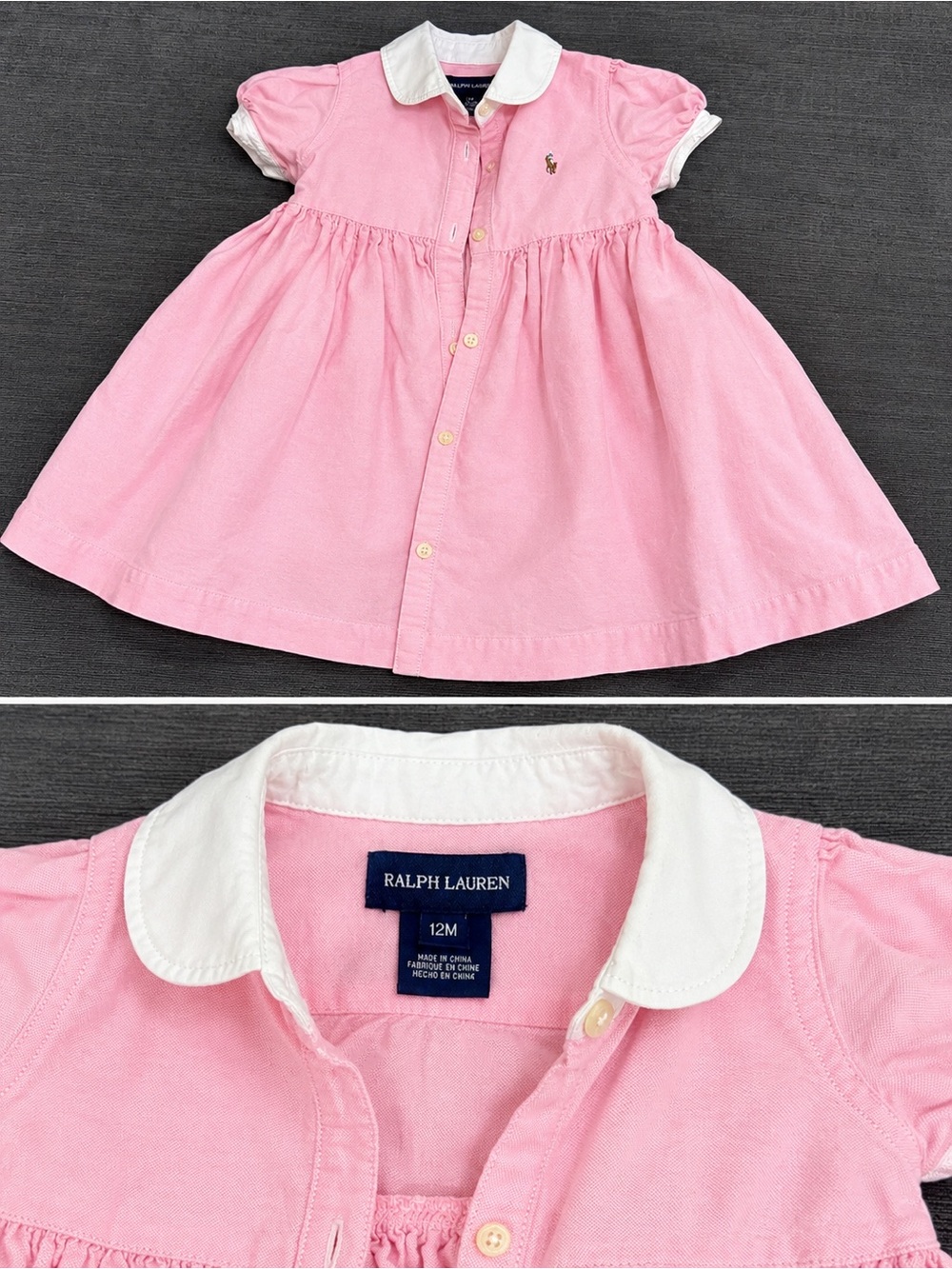 Ralph Lauren Pink Dress Top with White Collar